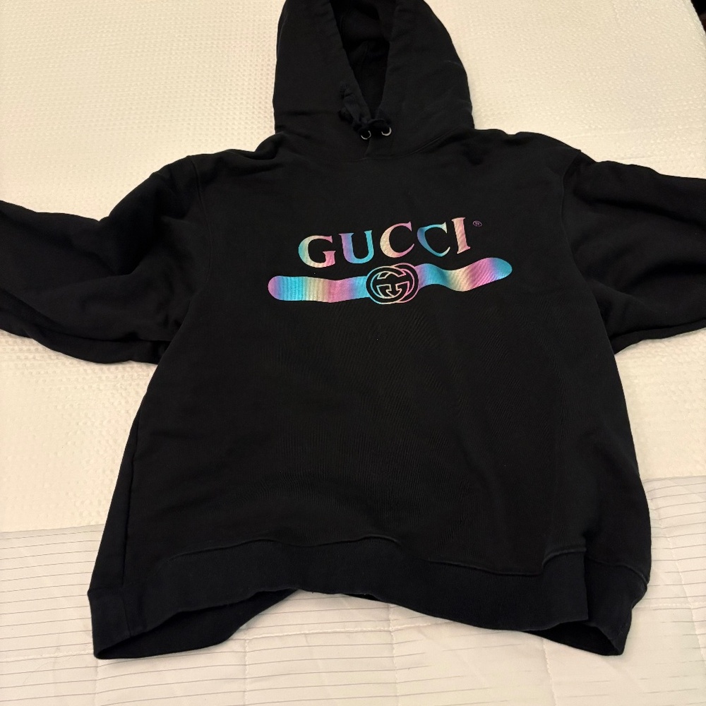 Unisex Gucci gg holographic rainbow hoodie size medium